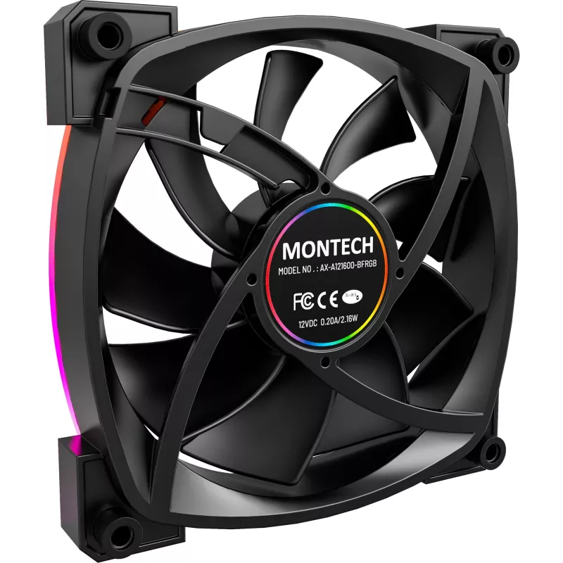 MONTECH AX120 120mm ARGB 3-pakiline korpuse ventilaatorid - must
