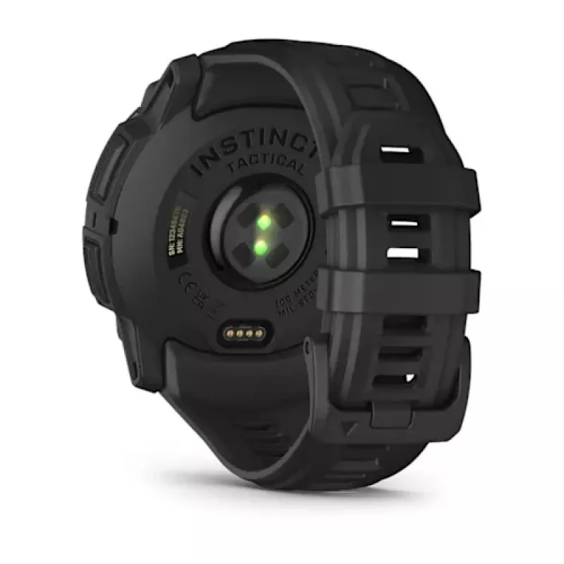 Nutikell GARMIN Instinct — 45 mm, 3,05 cm (1,2-tolline) AMOLED 390×390 puuteekraan, 4 GB, GPS, silikoonrihm must, 53 g