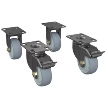 Racki rataste komplekt Zebra CS-RAC-WHEEL 30–60 positsiooniga serveririiulitele — komplekt riiuli mobiilsuse tagamiseks
