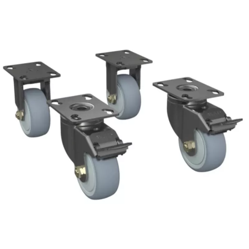 Racki rataste komplekt Zebra CS-RAC-WHEEL 30–60 positsiooniga serveririiulitele — komplekt riiuli mobiilsuse tagamiseks