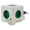 Allocacoc PowerCube Extended Type E pikendusjuhe 1,5 m 5 AC-pistikupesaga, siseruumides, roheline