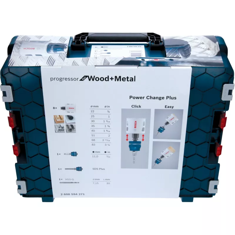 Bosch Progressor for Wood+Metal avasae komplekt 22-83 mm, 11-osaline, L-Boxx
