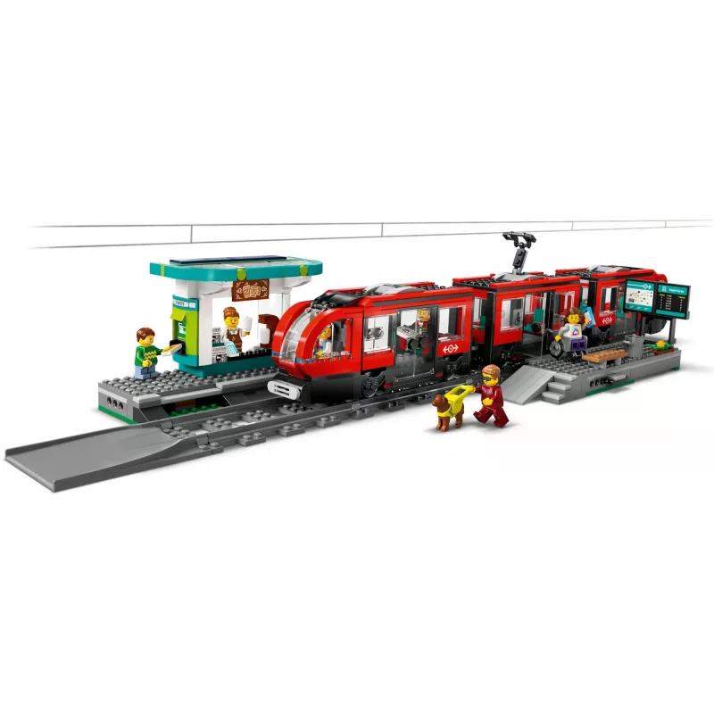 LEGO City linna trammi- ja jaama rollimängu ehituskomplekt lastele mängutrammiga, kingitus poistele ja tüdrukutele alates 7. eluaastast, kes armastavad sõidukeid