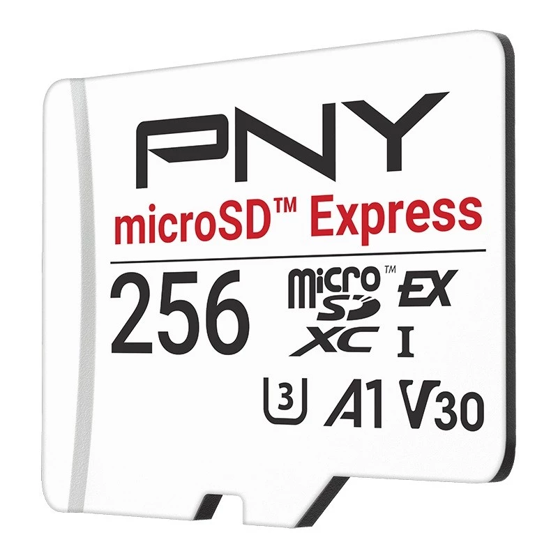 MikroSDXC mälukaart PNY microSD Express 256 GB UHS-I Lugemiskiirus 890 MB/s Kirjutamiskiirus 750 MB/s U3 V30