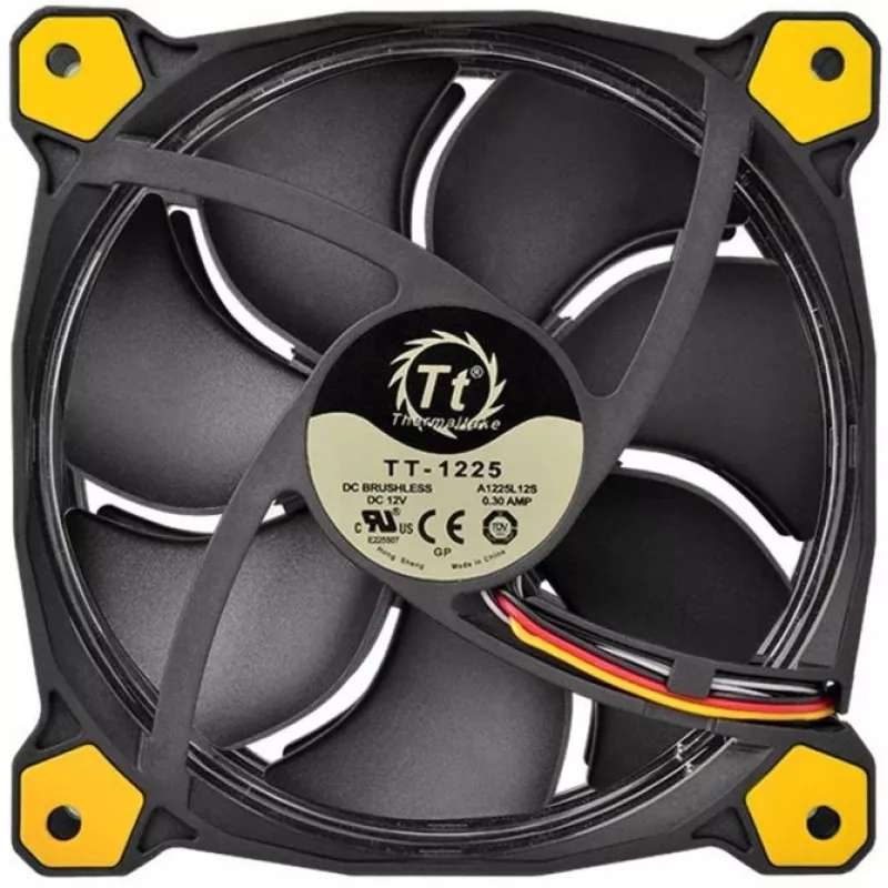 Thermaltake Riing 14 LED 140mm korpuse ventilaator Must/Kollane