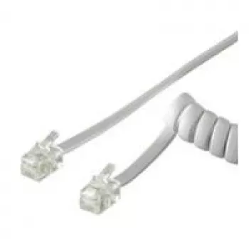 Wentronic Goobay Telefonitoru spiraalkaabel CCA (vaskkattega alumiinium), valge, 4 m – RJ10-pistik (4P4C) RJ10-pistikule (4P4C) (68601)