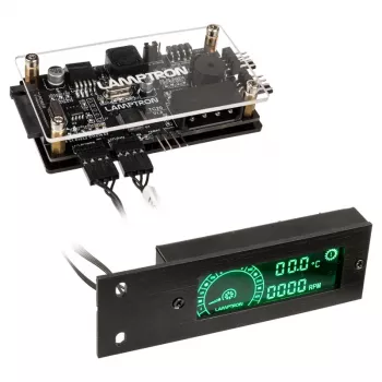 Lamptron TC20 PCI ventilaatori ja RGB LED-kontroller, must — PCI-pesale paigaldatav ventilaatori/LED-jaotur