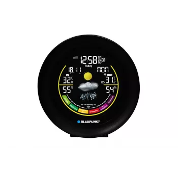 Ilmajaam BLAUPUNKT WS35BK APP — LCD-ekraan, temperatuur ja niiskus, äratus, kalender, rakenduse ühenduvus, 94×94×27 mm
