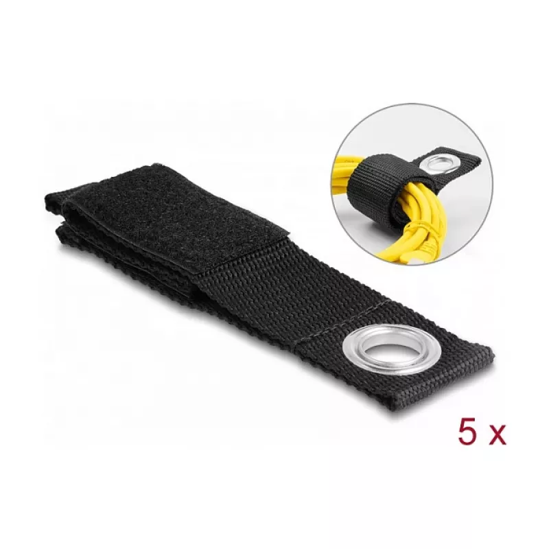 DeLOCK tugev takjakinnitusega rihm L 260 x L 38 mm must 5 tk