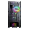 Montech X5M (B) Micro Tower PC-korpus — Micro‑ATX/Mini‑ITX, 3×120 mm ees, 1×120 mm taga, toetab ATX-toiteplokki, 2×3,5-tolline + 4×2,5-tolline, must
