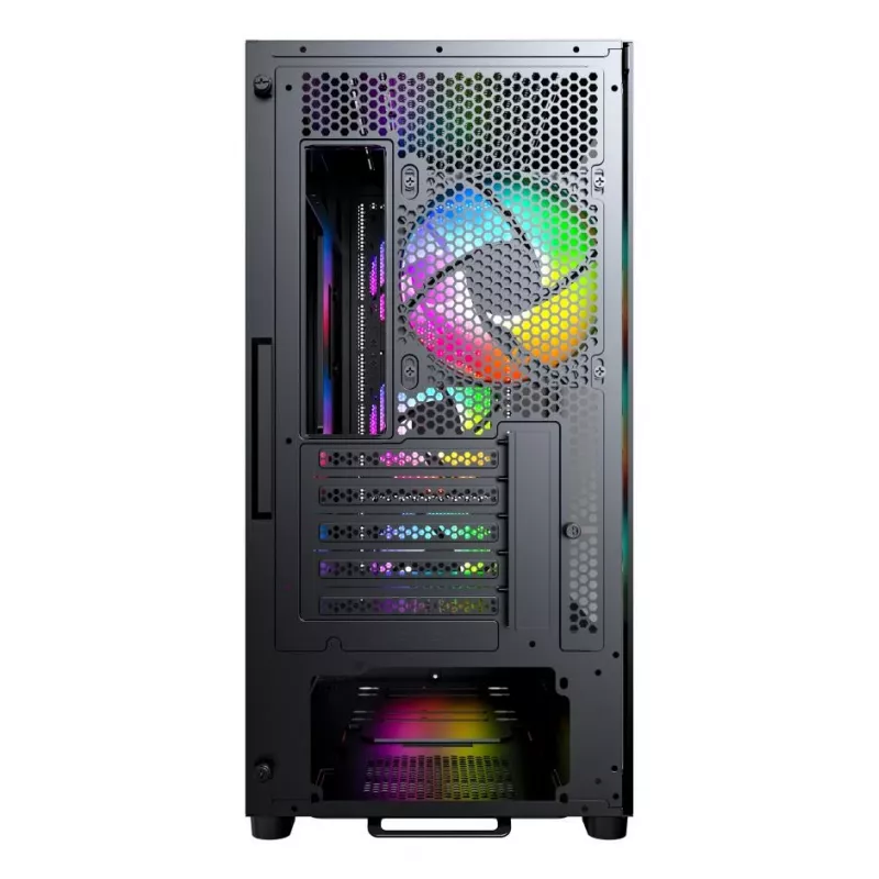 Montech X5M (B) Micro Tower PC-korpus — Micro‑ATX/Mini‑ITX, 3×120 mm ees, 1×120 mm taga, toetab ATX-toiteplokki, 2×3,5-tolline + 4×2,5-tolline, must