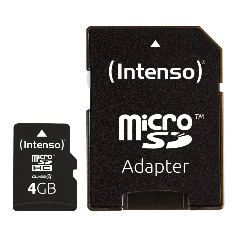 MÄLU MICRO SDHC 4GB C10/W/ADAPTER 3413450 INTENSO