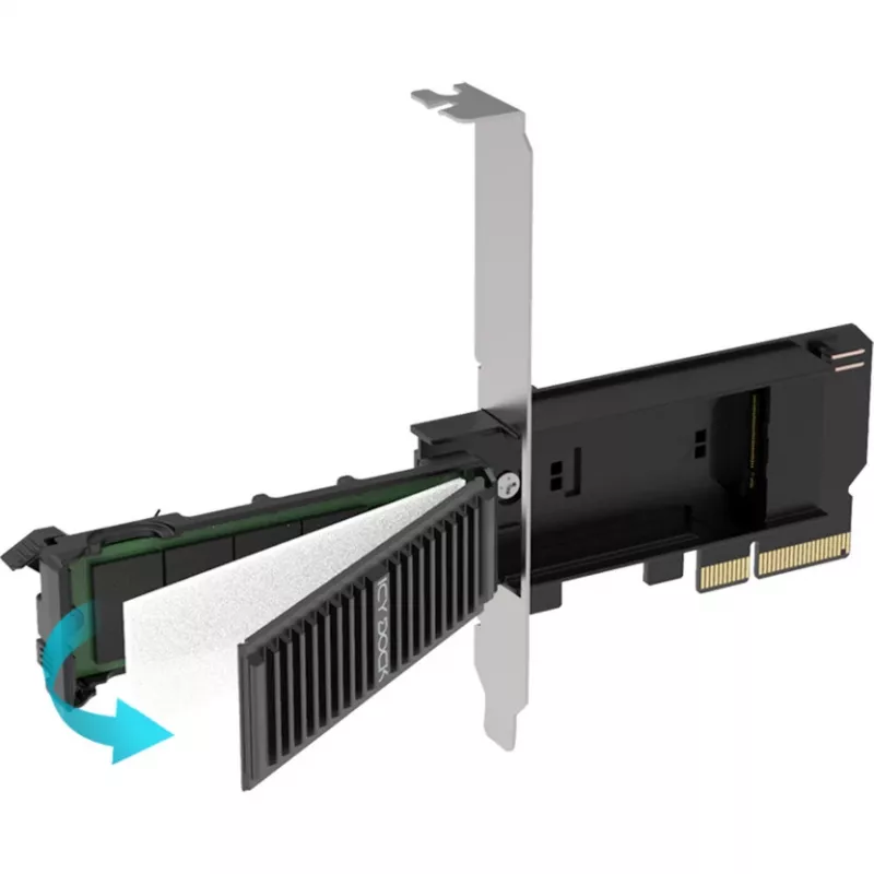 ICY DOCK MB305M4P-B eemaldatav M.2 NVMe SSD PCIe 4.0 x4 adapterkaardile