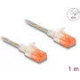Võrgukaabel DeLOCK RJ45 Cat.6A U/UTP õhuke 1m Läbipaistev