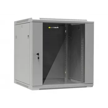 NETRACK 019-120-66-021 seinale riputatav kapp 19-tolline 12U/600 mm klaasuks hall eemaldatavad küljepaneelid