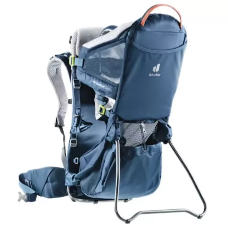 Beebikandja seljakott DEUTER Kid Comfort Active — sinine, polüamiid, kuni 22 kg, päikesevari, jalatus, VariQuick, Lite Air