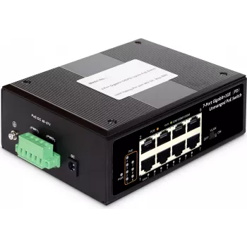 Digitus 7 pordiga Gigabit Ethernet võrgu PoE lüliti, tööstuslik, haldamata, 1 PD-port
