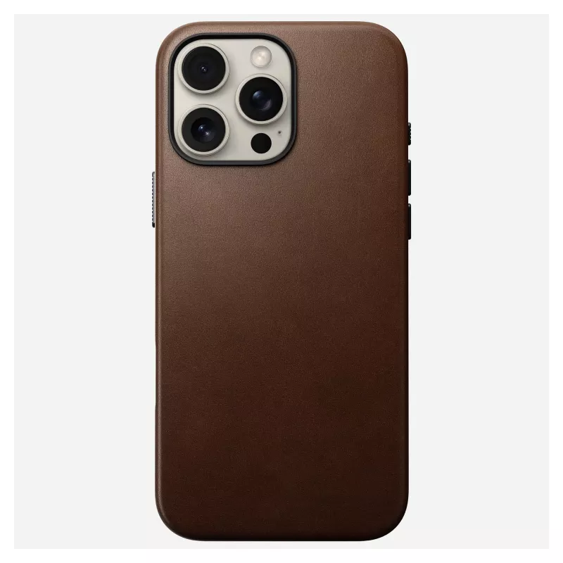 Mobiiltelefoni ümbris Nomad NM01389385 iPhone 16 Pro Max jaoks, 17,5 cm (6,9 tolli), pruun, alumiinium/PC/mikrokiud/nahk