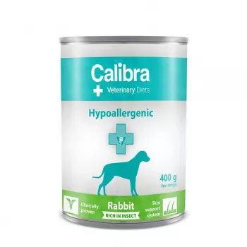 CALIBRA VD Dog Hypoallergenic Rabit&Insect - märg koeratoit - 400g