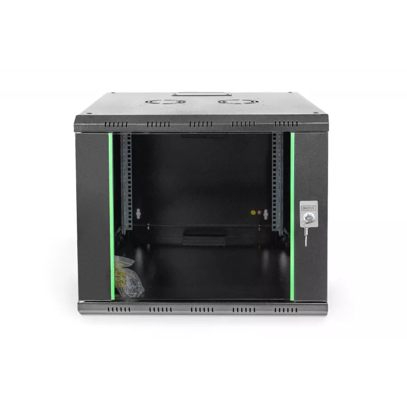 DIGITUS Professional Unique DN-19 09U-6/6-SW - kapp - võrgukapp - sobib seinale paigaldamiseks - must, RAL 9005 - 9U - 48,3 cm (19) (DN-19 09U-6/6-SW)