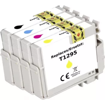 Renkforce'i tindi kombineeritud komplekt, asendab Epson T1295 (C13T129540) ühilduv must, tsüaan, magenta, kollane RF-I-T1291-4BKCMY4PK RF-5718864 (RF-5718864)
