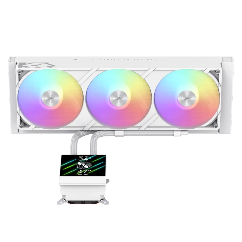 Gamemaxi protsessori vedelikjahutus | GLACIER 360 LCD WH | Intel, AMD