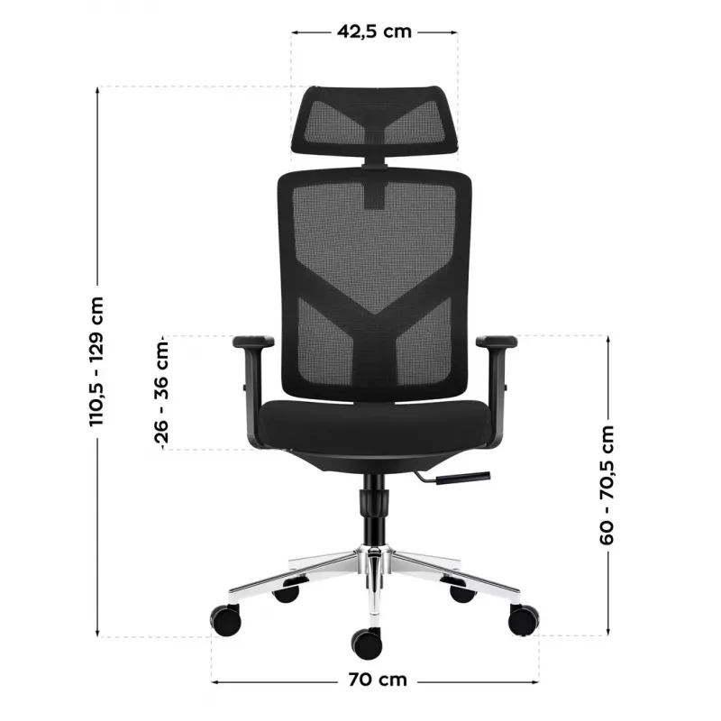 Kontori pöördtool mark adler Manager 3.3 Must — ergonoomiline disain, pöördalus