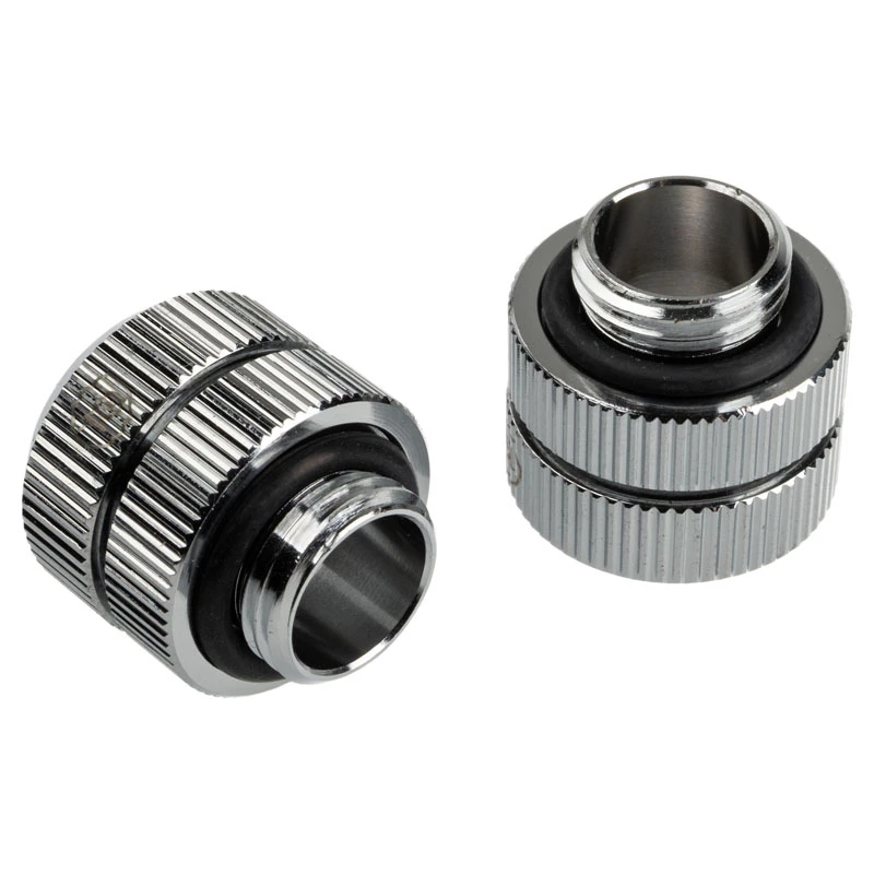 Bitspower Touchaqua Link Adapter Female G1/4 inch AG to Link Tube reguleeritav 16-22mm - 2-pakk, hõbedane