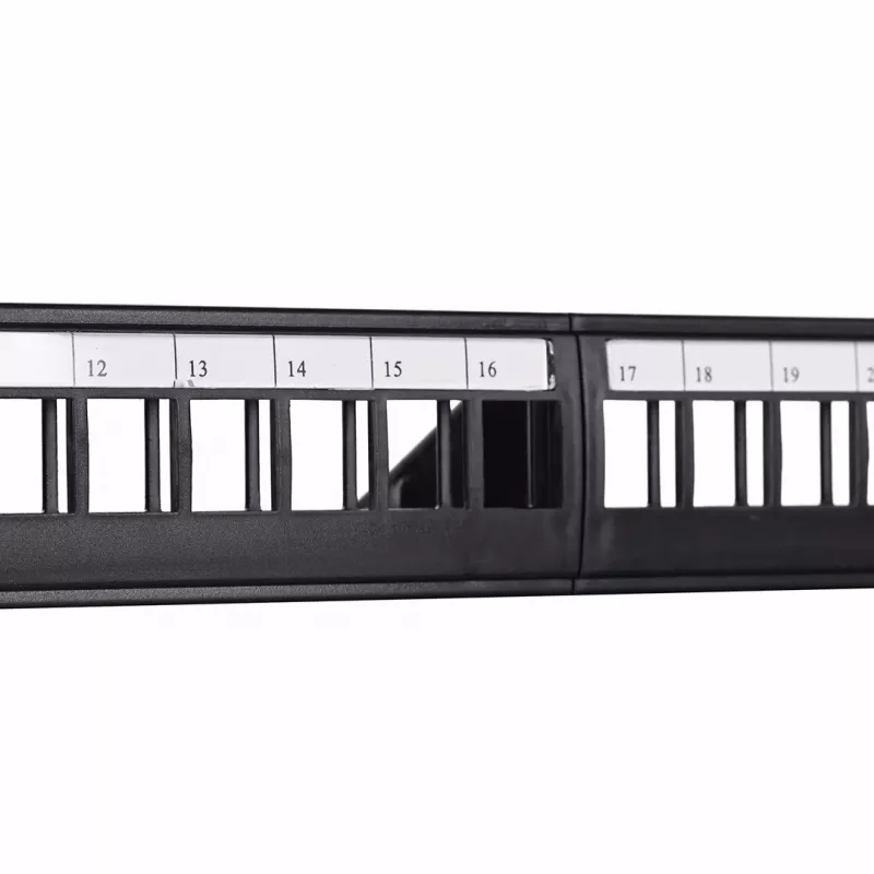 Patch panel 1U LANBERG PPKS-1124-B, 24 porti, 1U, ABS, must, 482.6×44.5×154 mm