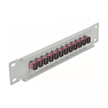 Fiiberoptiline patch-paneel DeLOCK 10 tolli 12 porti SC Simplex Violetne 1U Hall