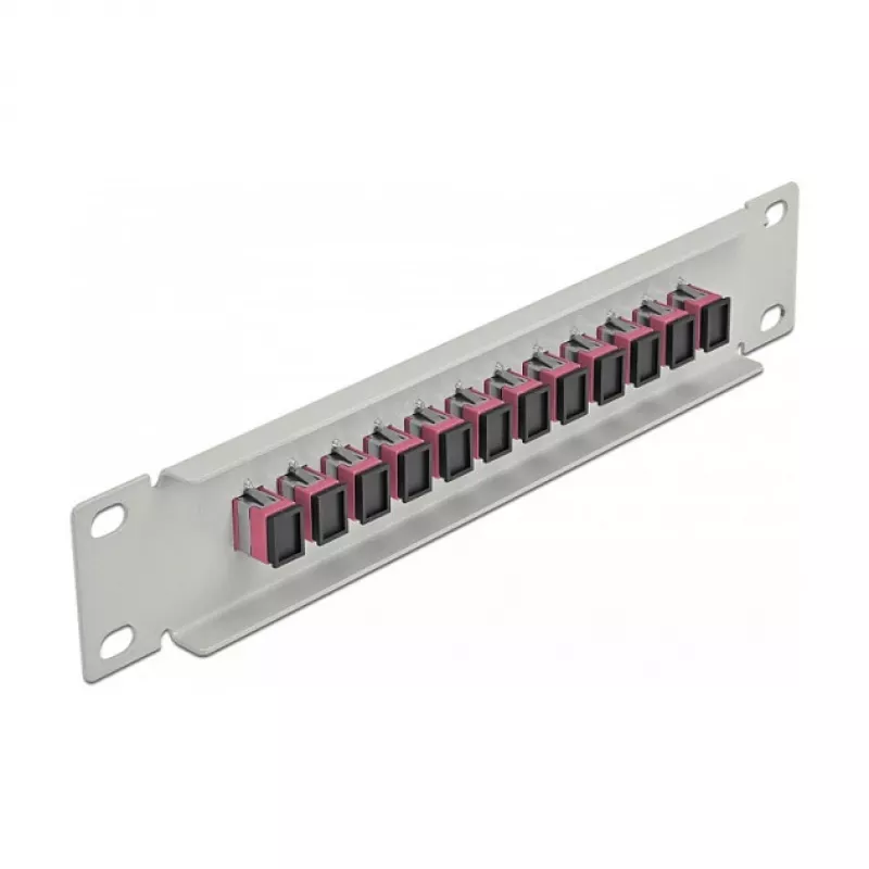 Fiiberoptiline patch-paneel DeLOCK 10 tolli 12 porti SC Simplex Violetne 1U Hall