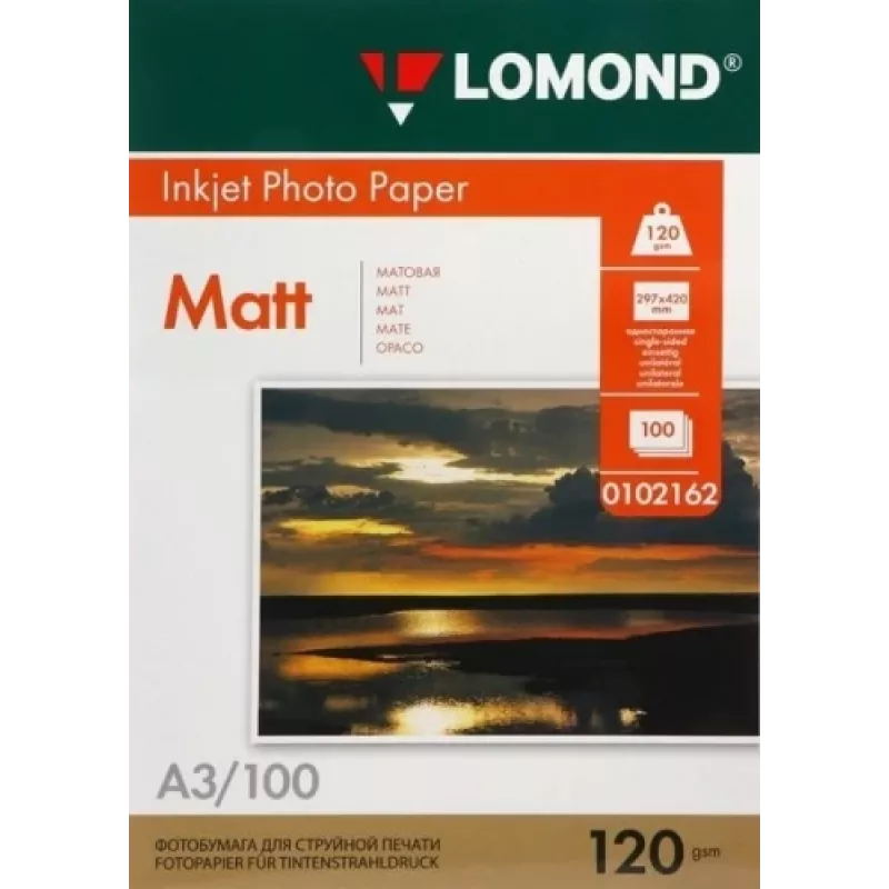 Lomond Photo Inkjet Paper Matte 120 g/m2 A3, 100 lehte