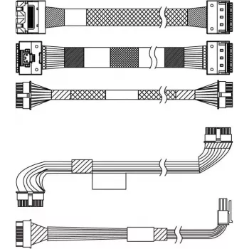 ThinkSystem SR650 V3 3,5-tollise/2,5-tollise šassii esipaneeli laiendaja tagasiplaadi SAS/SATA kaablite komplekt 4X97A87505