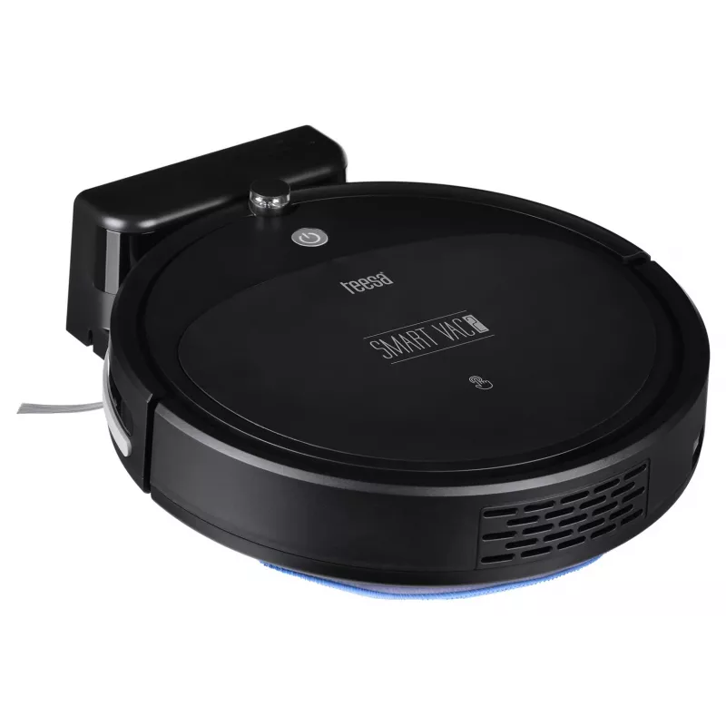 Robottolmuimeja TEESA Smart VAC 2 — ümmargune, must, 1000 Pa imemisvõimsus, 9,6 V / 2000 mAh liitiumaku, 0,2 L tolmumahuti, Wi‑Fi, automaatne tagasipöördumine