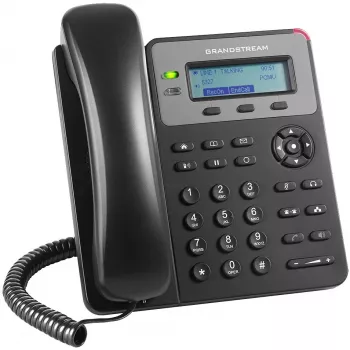 DECT-telefon Grandstream GXP1610 — must, LCD 132×48 px, peakomplekt (RJ-9), 1 telefonitoru, telefoniraamat 500, kõlaritelefon