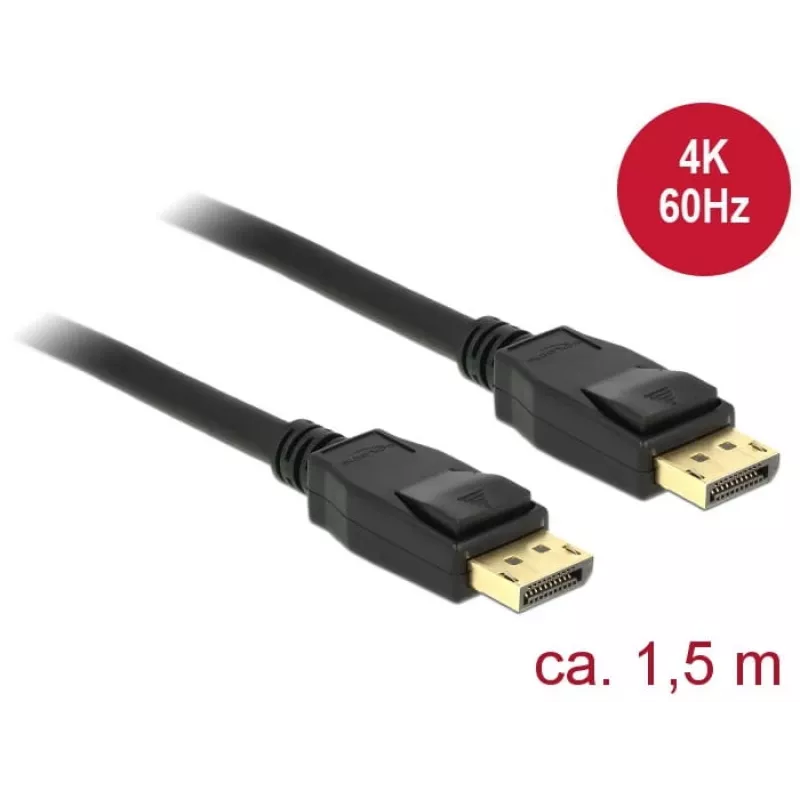 DeLOCK - DisplayPort-kaabel - DisplayPort (M) kuni DisplayPort (M) - 1,5 m - 4K tugi - must (85508)