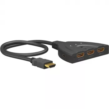 HDMI-Umschaltbox 3 to 1 (4K @ 60Hz), HDMI-lüliti (must, 55 cm kaabel)