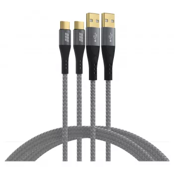 EFB Elektronik USB-A-USB-C kaablite komplekt 60W QC 3A 2x2m – digitaalne/andmeside (USB-AC-00007)