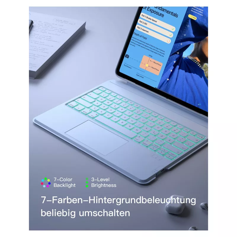 Klaviatuur Inateck KB04118_BLUE iPad Air 6 Pro 12 13 jaoks