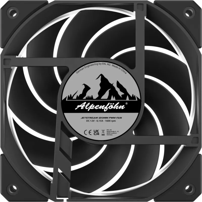 ALPENFÖHN Jetstream 120mm PWM korpuseventilaator - must