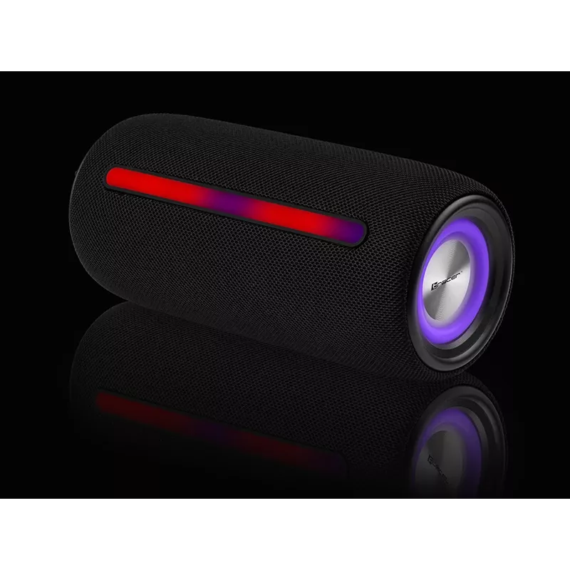 Kaasaskantav stereokõlar TRACER Stripe Must — 10 W RMS, Bluetooth/juhtmega, USB-A ja USB-C, MicroSD, sisseehitatud aku (kuni 5 h)