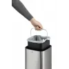 Prügikast Durable NO TOUCH 6L ristkülikukujuline roostevaba teras hõbedane must