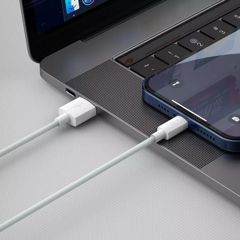 Baseus TZCALZJ-02 mobiiltelefoni kaabel, valge, 1,5 m, USB A – Lightning