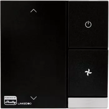 Smart HVAC-termostaat Shelly LinkedGo Must — digitaalne Wi‑Fi (802.11b/g/n), 87×87×35 mm