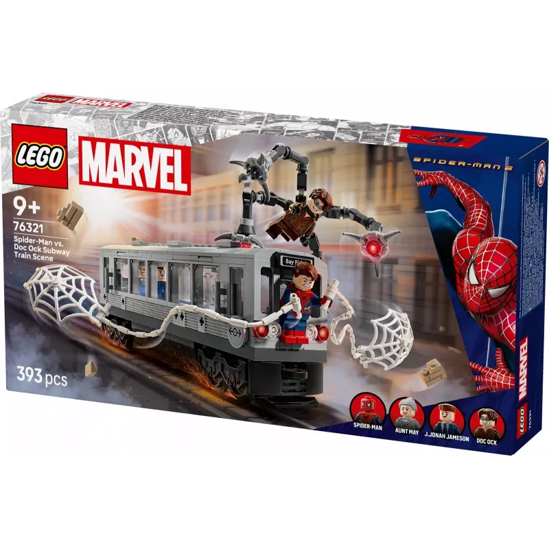 Konstruktsioonimänguasi LEGO Marvel Super Heroes 76321 Ämblikmees Doc Ock Metrootrassi Showdown mängukomplekt, 393 osa, 4 minifiguuri, vanus 9+