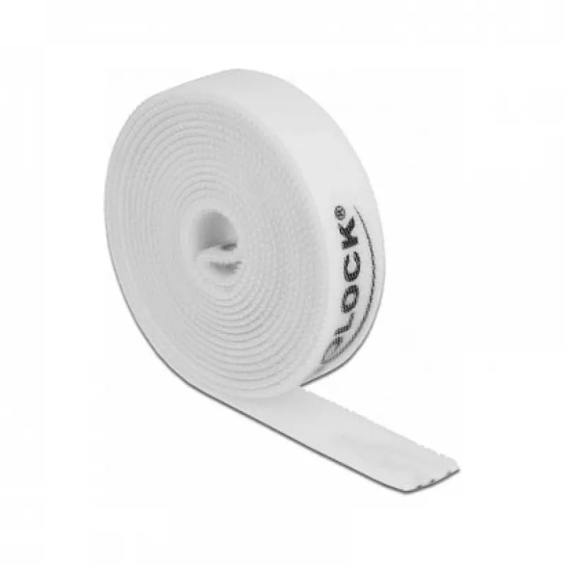 Kinnitusteip DeLOCK takjapael rullis P 2 m x L 15 mm valge