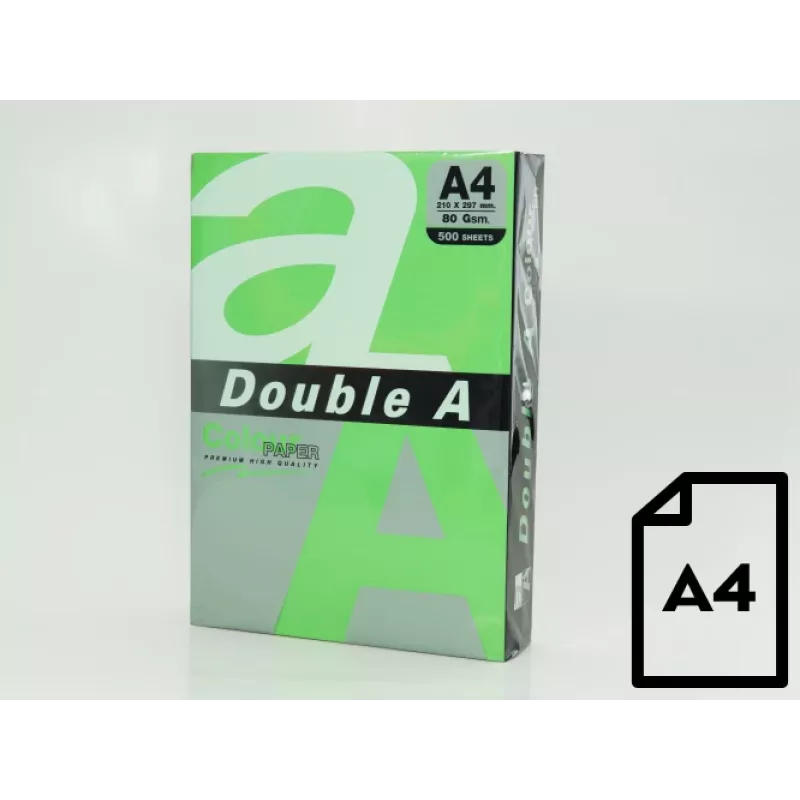 Värviline paber Double A, 80g, A4, 500 lehte, Papagoi