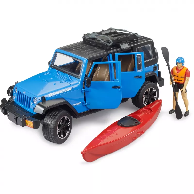 Mängusõiduki mudel BRUDER Jeep Wrangler Rubicon Unlimited koos süstaga ja figuuriga BR-02529
