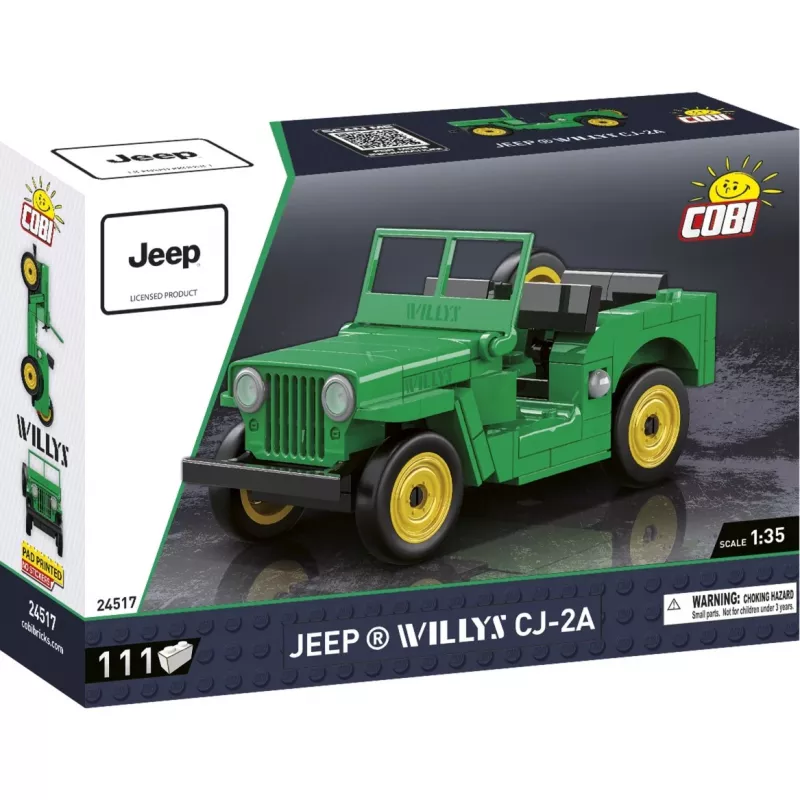 Ehitusmänguasi Cobi Jeep Willys CJ-2A roheline mudel 24517 – klotsiehituskomplekt