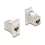 DeLOCK paneelile paigaldatav RJ45 võtmemoodul, adapter pistik-pistik, Cat.6A, metall, kooniline